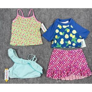 Girls Swim 4pc Bundle 3 Bikini Tops 1 Cover Up See Description for Sizes NWT